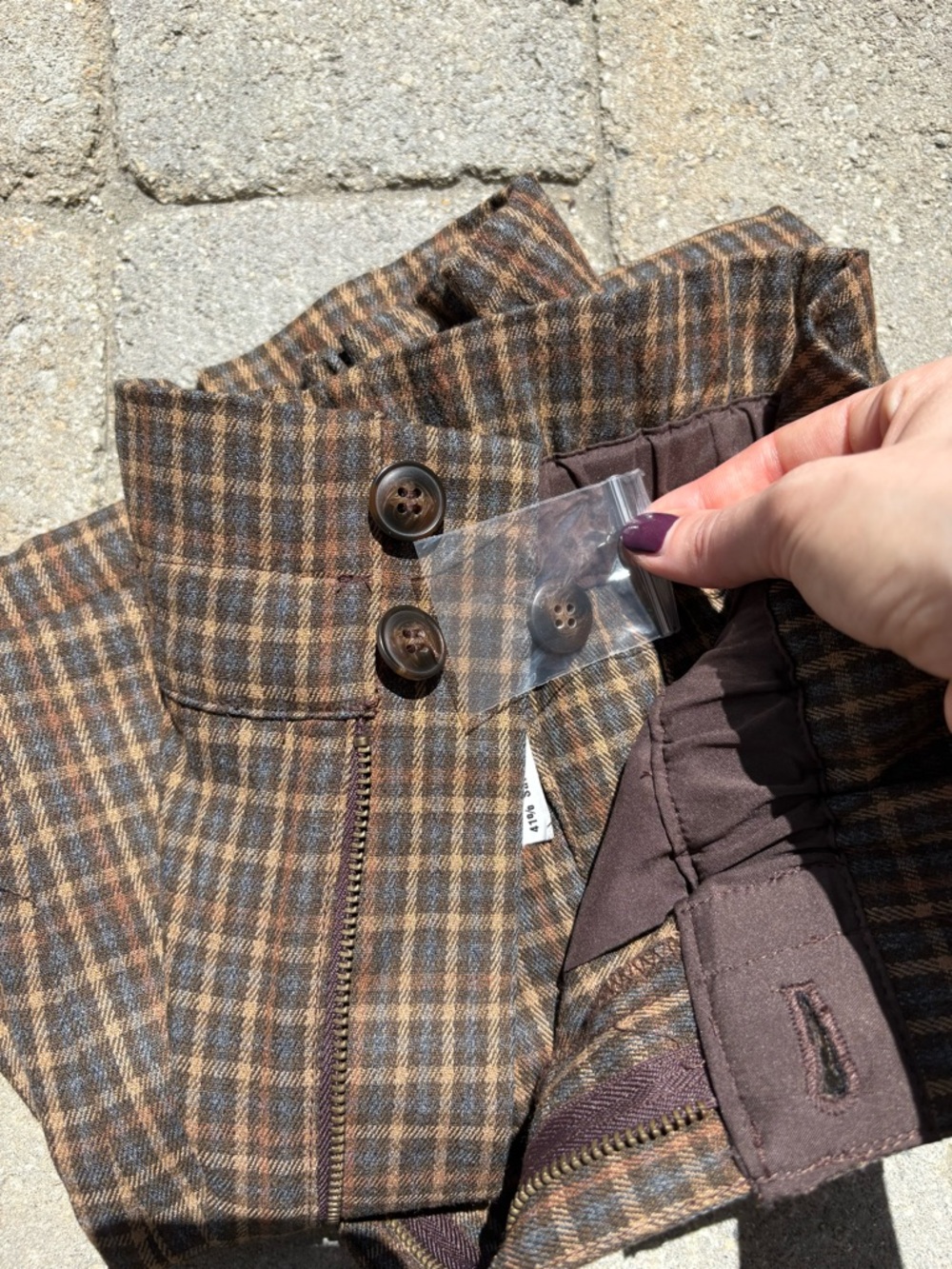 Madewell Brown Plaid High-Rise Trousers in Grove Houndstooth Seed - Picture 7 of 8